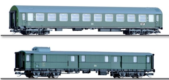 01095 Tillig TT Bahn - Souprava rychlíkového vozu 2.třídy typ Y a zavazadlového vozu Pw4i-32