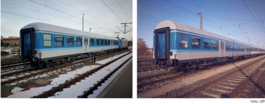 01099 Tillig TT Bahn - Souprava dvou rychlíkových vozů 2.třídy se středními vstupy