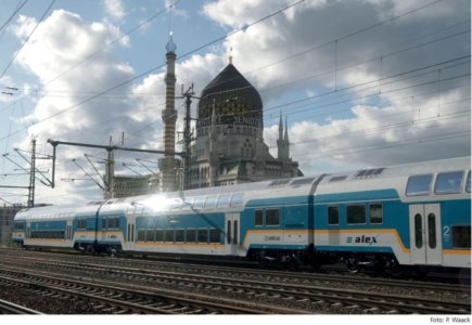 01104 Tillig TT Bahn - 3- dílný set patrových vozů DBpza 780 "ALEX"