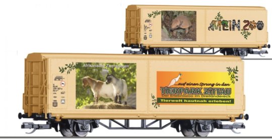 14855 Tillig TT Bahn - START - Vůz s posuvnými bočnicemi Hbis-tt „Mein Zoo“