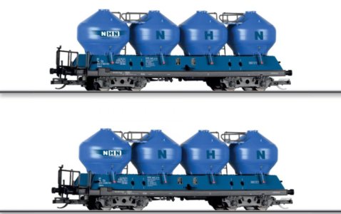 01114 Tillig TT Bahn - Souprava dvou vozů na přepravu cementu Uacs "NHN"