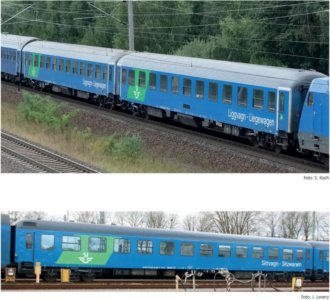 01102 Tillig TT Bahn - 3- dílný set rychlíkových vozů, 1x 2.třída a 2x lehátkový vůz "RDC Deutschlan