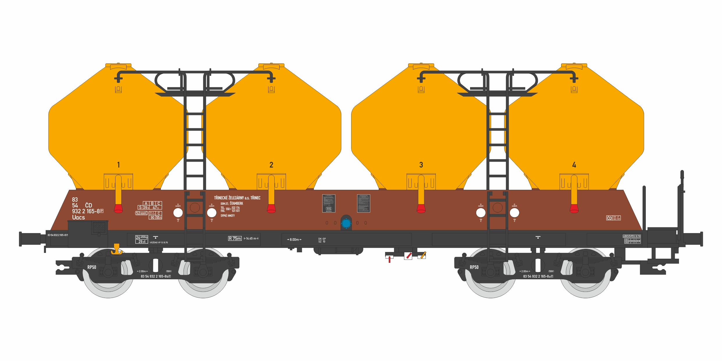 Vůz na sypké hmoty Uacs/Raj ČD 2