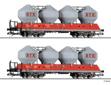 01115 Tillig TT Bahn - Souprava dvou vozů na přepravu cementu Uacs 451.1 "BETONIKA"