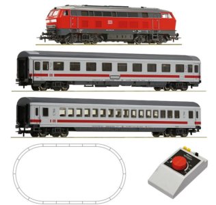 5100017 Roco - Analogový startset s dieselovou lokomotivou BR218 a dvěma rychlíkovými vozy, ovál kol