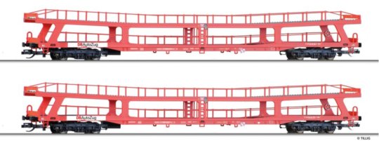 01136 Tillig TT Bahn - Souprava dvou vozů na přepravu automobilů DDm 915
