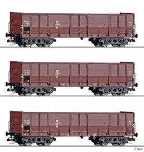 01141 Tillig TT Bahn - 3- dílný set otevřených nákladních vozů Oor